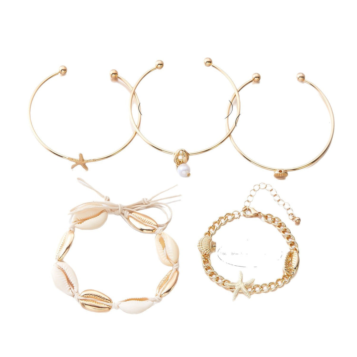 Women's Starfish Shell Open-ended High-grade Metal Niche Bracelets