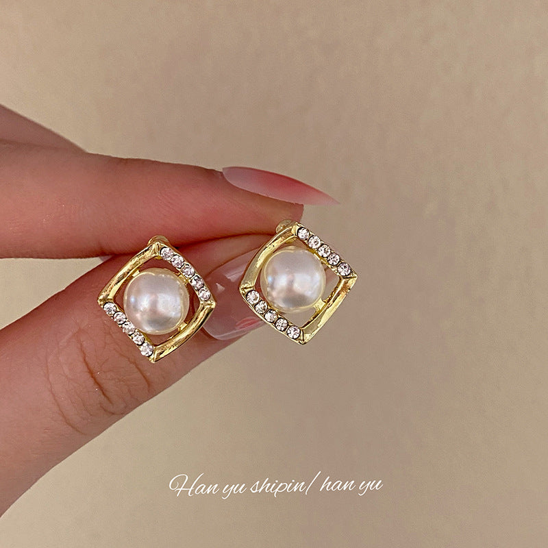 Sier Needle Exaggerated Geometric Metal Simple High-grade Love Big Rings
