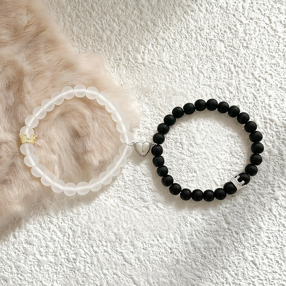 Suit Natural Stone Couple Love Magnet Suction Bracelets
