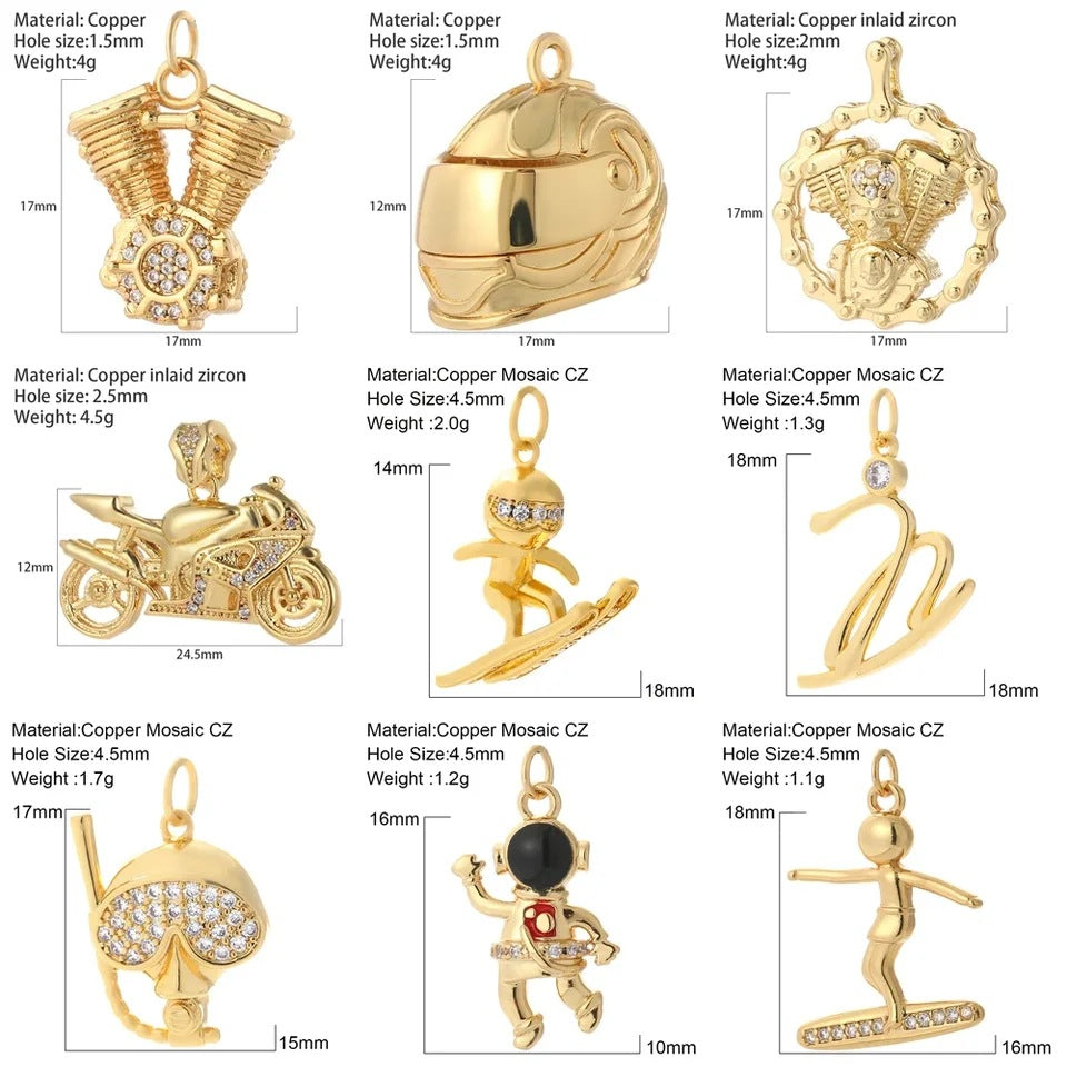Organic Wind Three-dimensional Helmet Motorcycle Copper Pendant