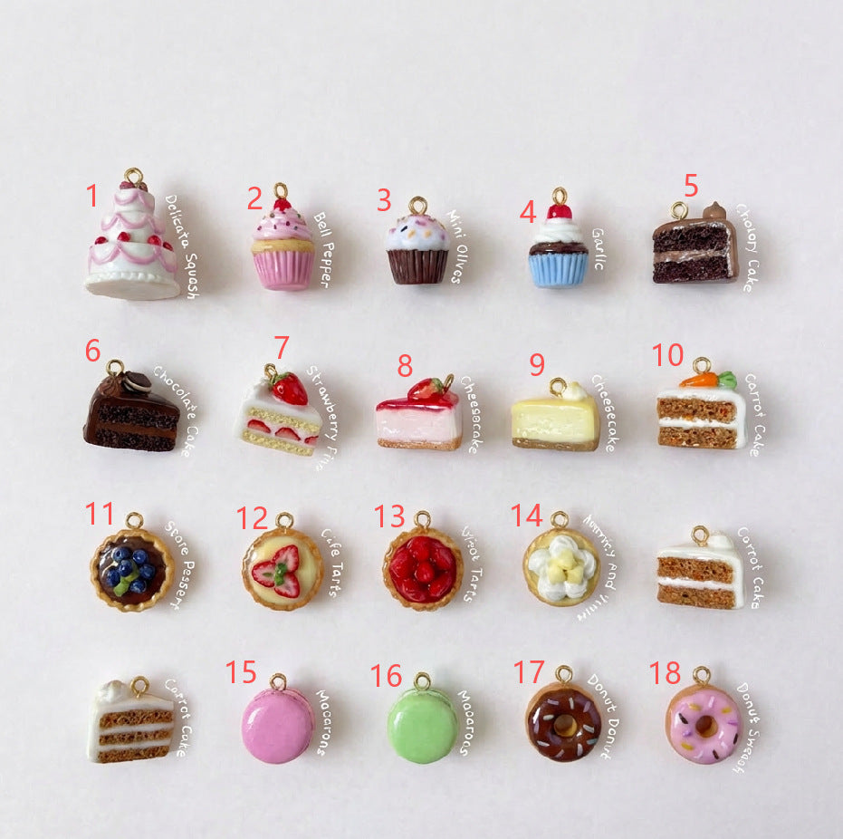 Fashion Item Cure Dessert Small Cake Donut Series Titanium Pendant