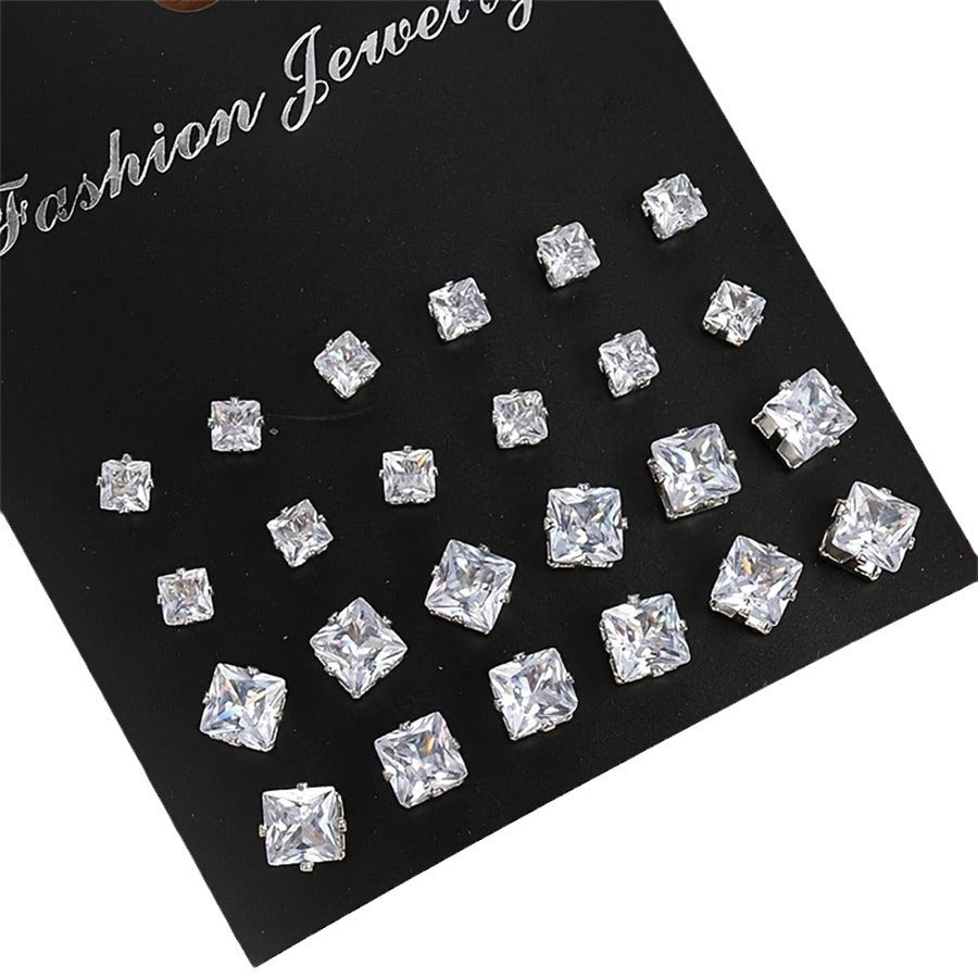 Fashionable Diamond Super Flash White Square Rings