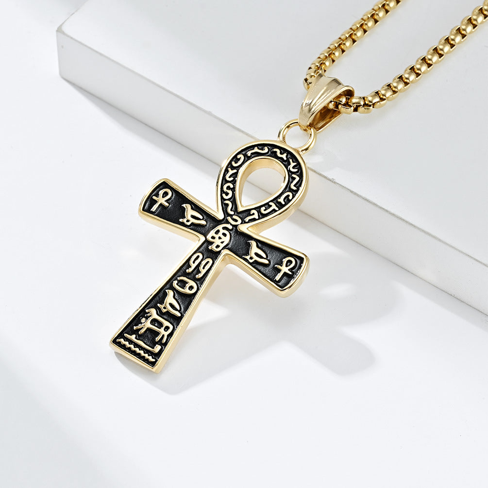 Ancient Egyptian Symbol Cross Titanium Steel Christmas Pendants