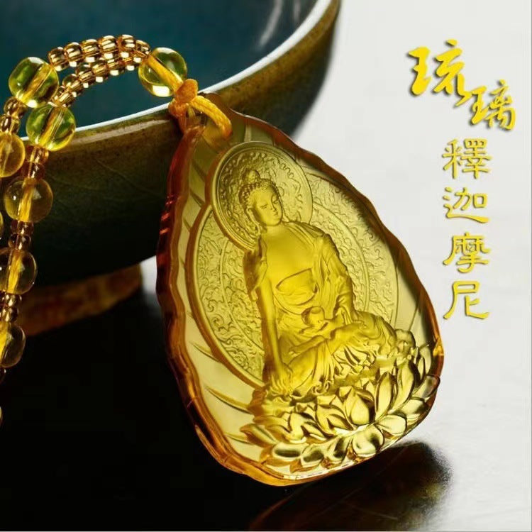 Women's & Men's Knot Ancient French Glaze Buddha Amitabha Pendants