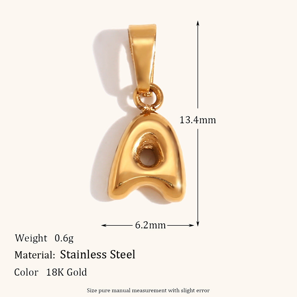 Bubble English Stainless Steel Gold Plated Pendant