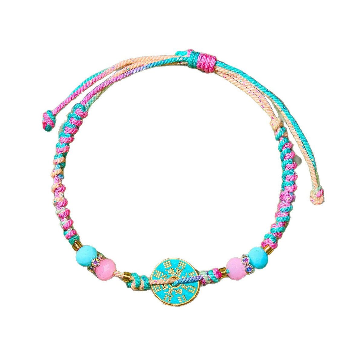 Colorful Rope Mountain Ghost Money Ethnic Style Hand Woven Couples Bracelet