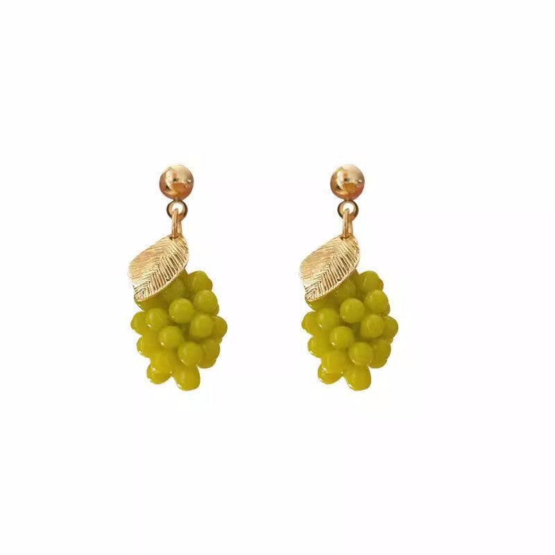 Special Offer Pure Nail Small Kind Of White Fungus Green Earrings