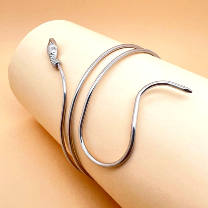 Exaggerated Snake-shaped Export Retro Fashion Twisted Winding Alloy Animal Bracelet