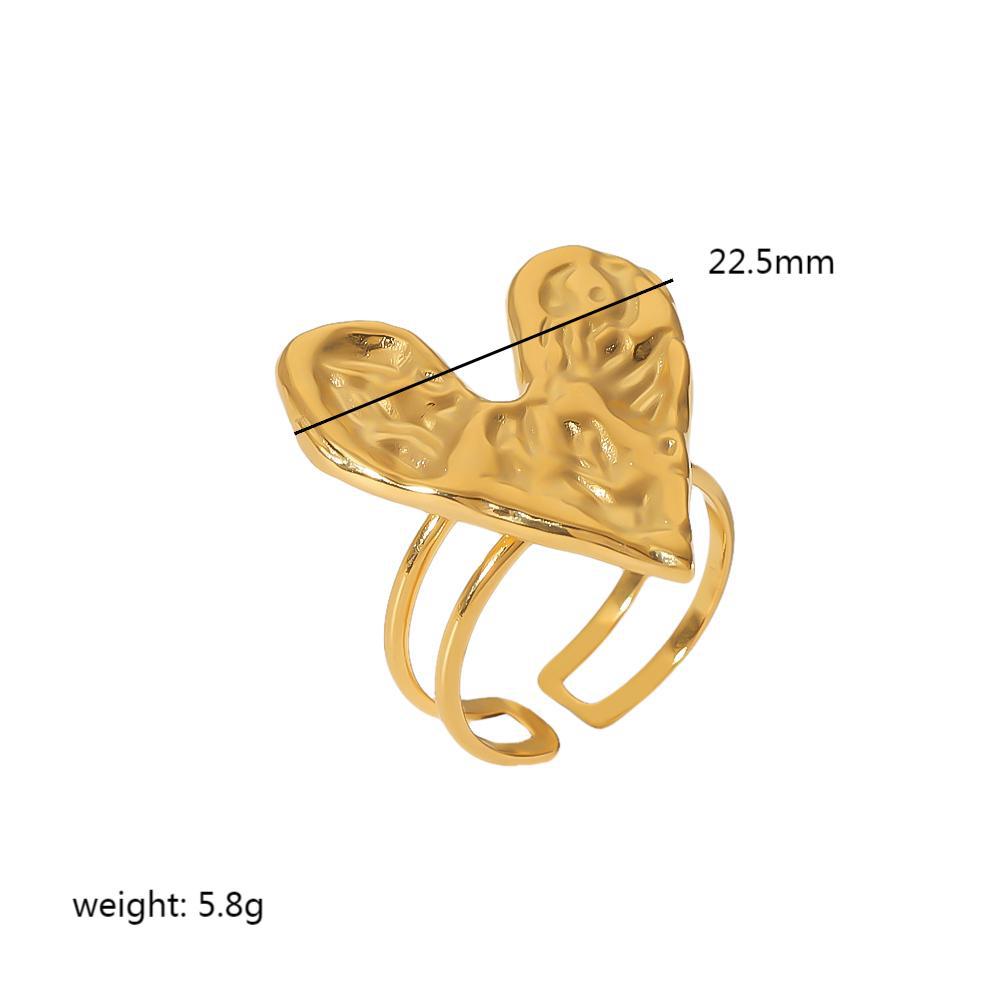 French Retro Light Luxury Design Gold Stainless Steel Lava Love Jewelry Set