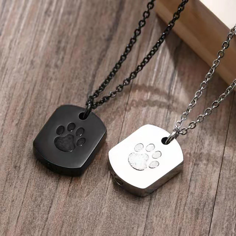 Titanium Steel Cinerary Casket Stainless Dog Pendants