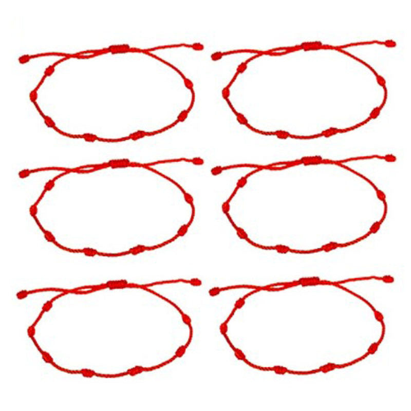 Hand-woven Seven Red Rope Hand Strap Bracelets