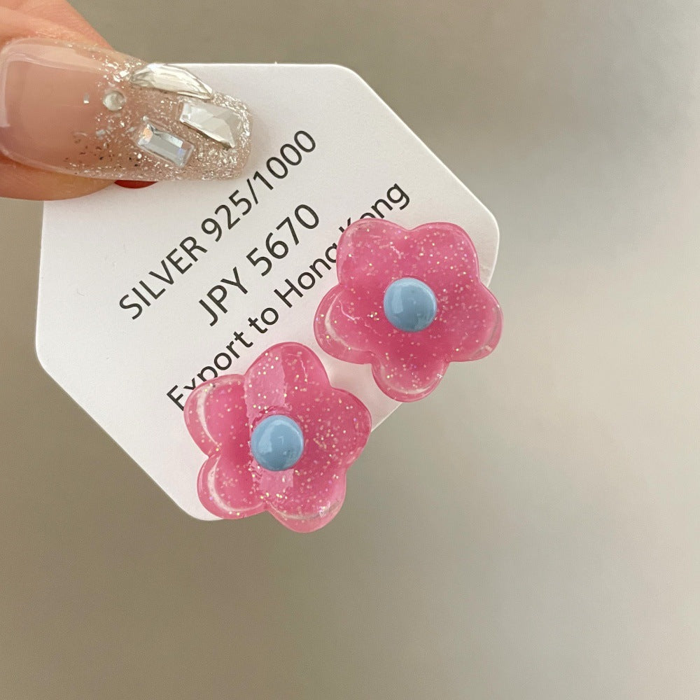 Women's Summer Iti Colorful Flower Ear Clip Sweet Earrings