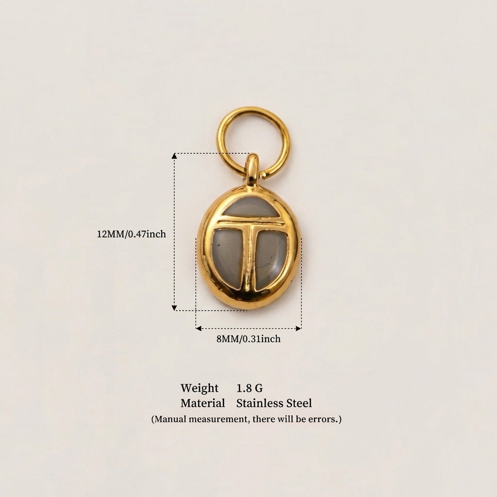 Dripping Round Furnace Stainless Steel Gold Color Preserving Pendant