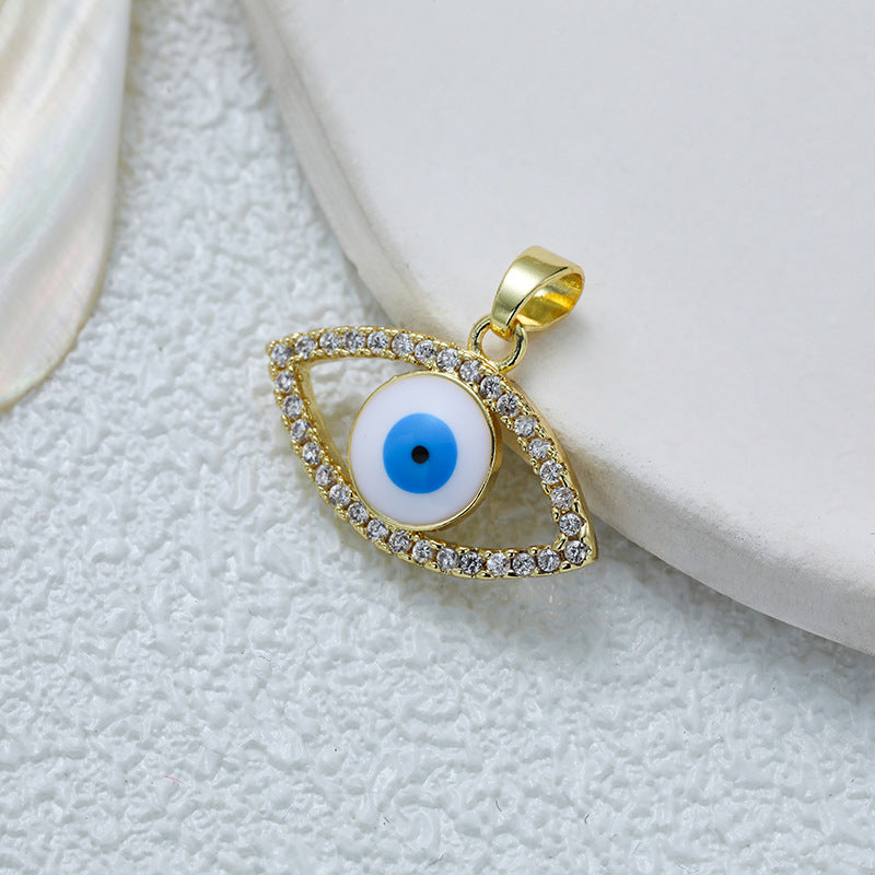 Hip Hop Ear Gold Inlaid Color Pendant