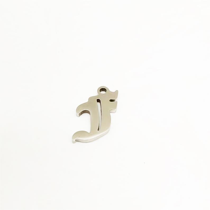 Titanium Steel Retro Alphabet Outer Hole Round Artistic Pendant