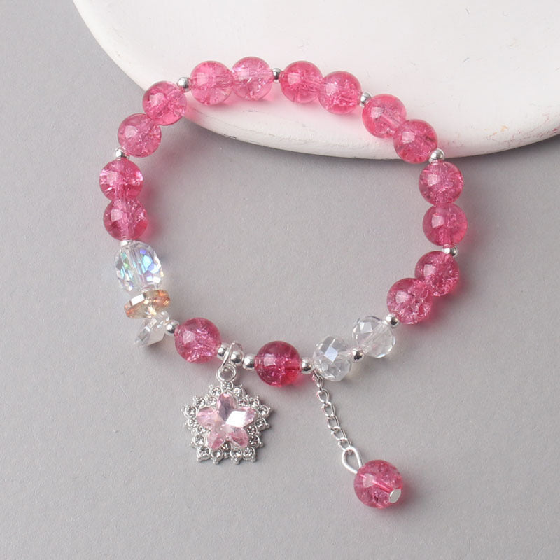 Cracked Cystal Five-pointed Star Female Minority Girlfriends Glaze Crystal Bracelets