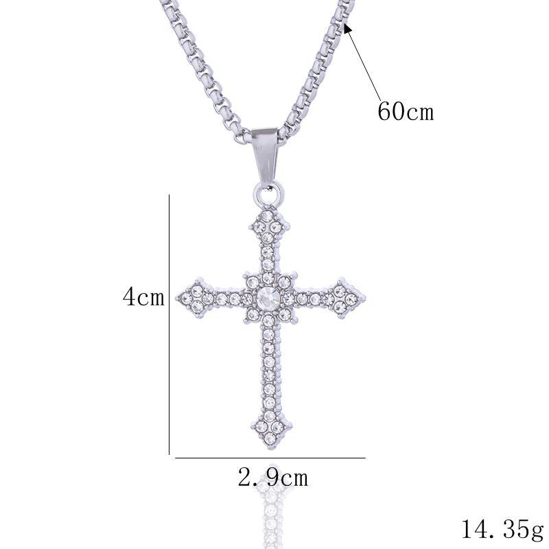 Cross Titanium Steel Light Luxury Minority Male Hip Hop Couple Pendants