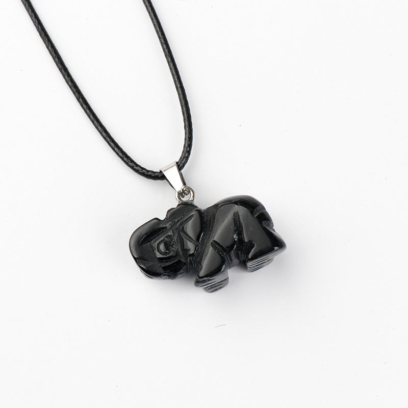 Crystal Carved Natural Agate Stone Tiger Eye Animal Pendant