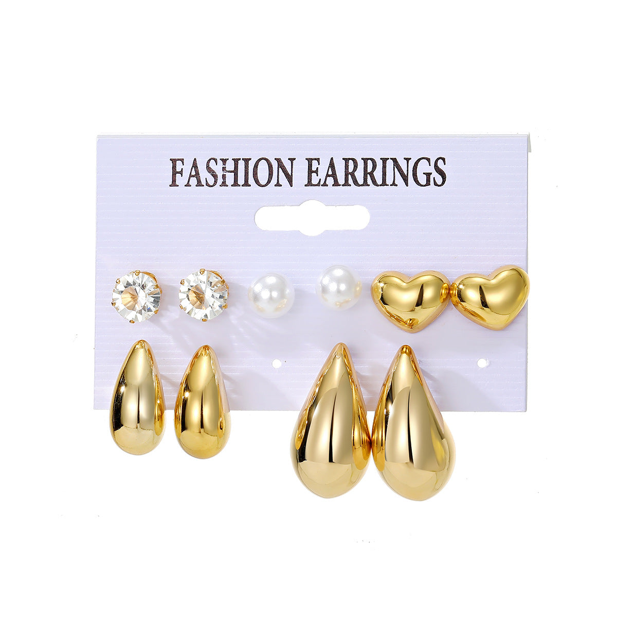 Design Butterfly Heart Water Drops Diamond Imitation Earrings