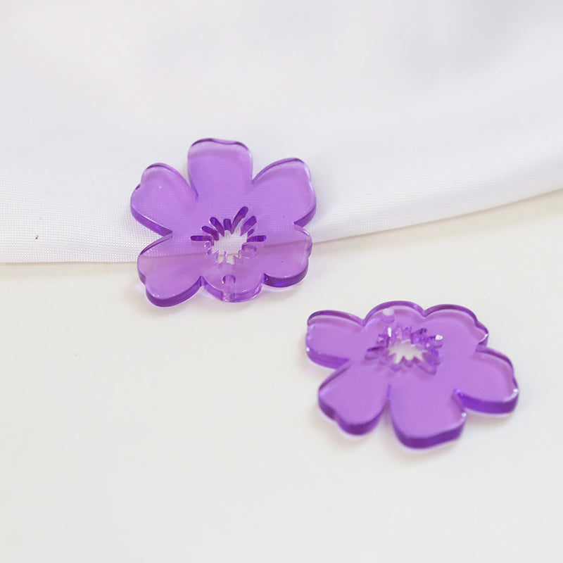 Illustration Line Tulip Flower Leaf Acrylic Handmade Earrings
