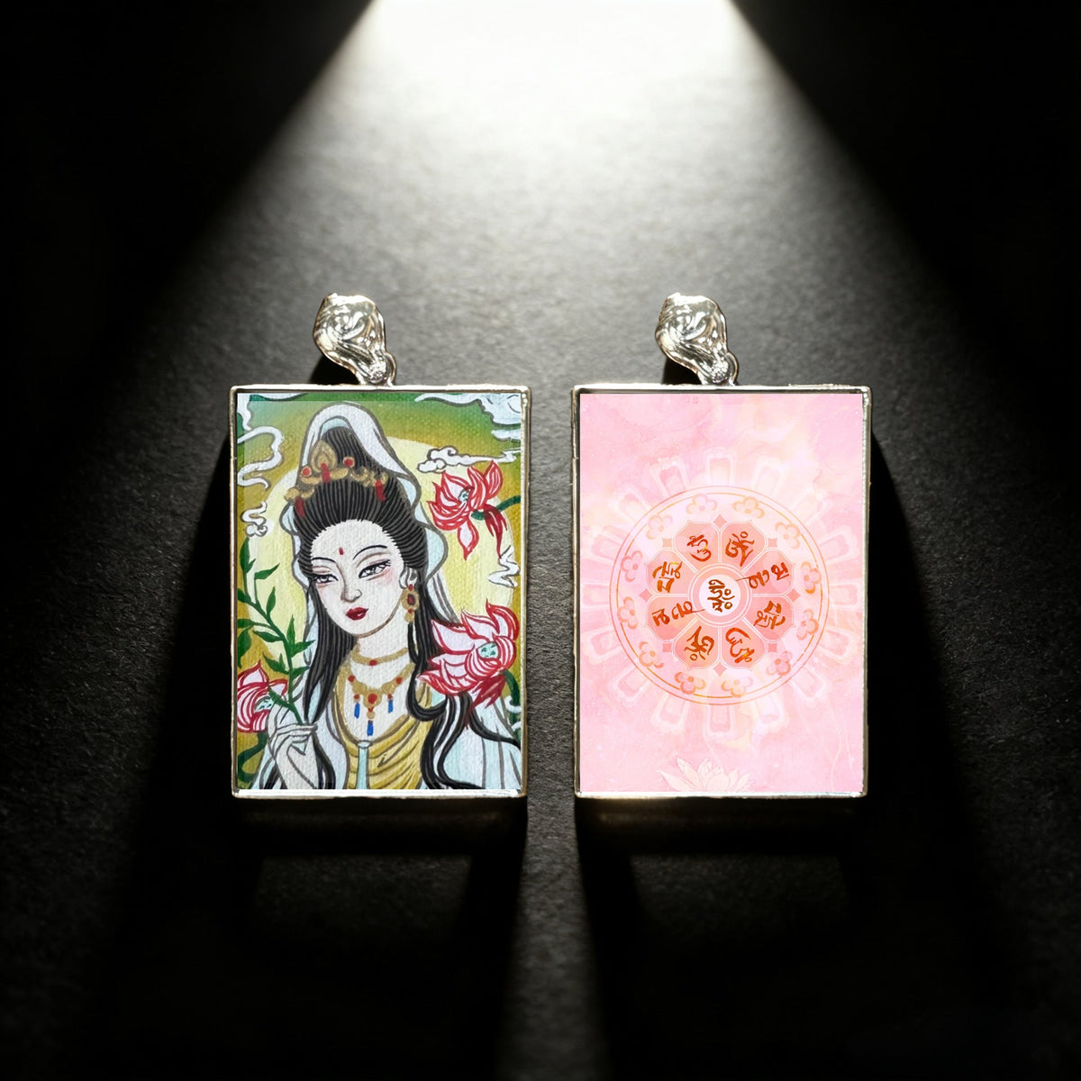 Green Mother Northeast Double-sided Gold Electroplating Niche For Statue Of Pendant