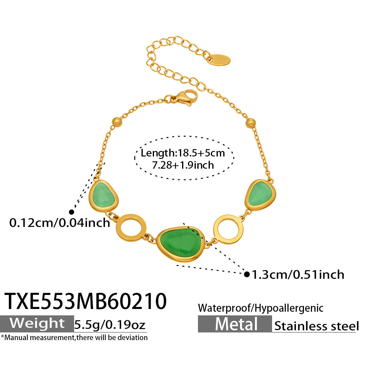 Li Light Luxury Oval Opal Stainless Steel Jewelry Set