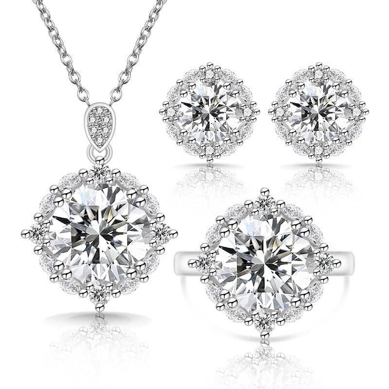 Women's Live Broadcast Colored Gems Luxury Gemstone Jewelry Set