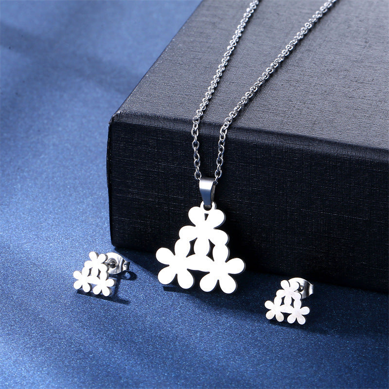 Women's Stainless Steel Suite Fashion Geometry Pattern Animal Love Jewelry Set