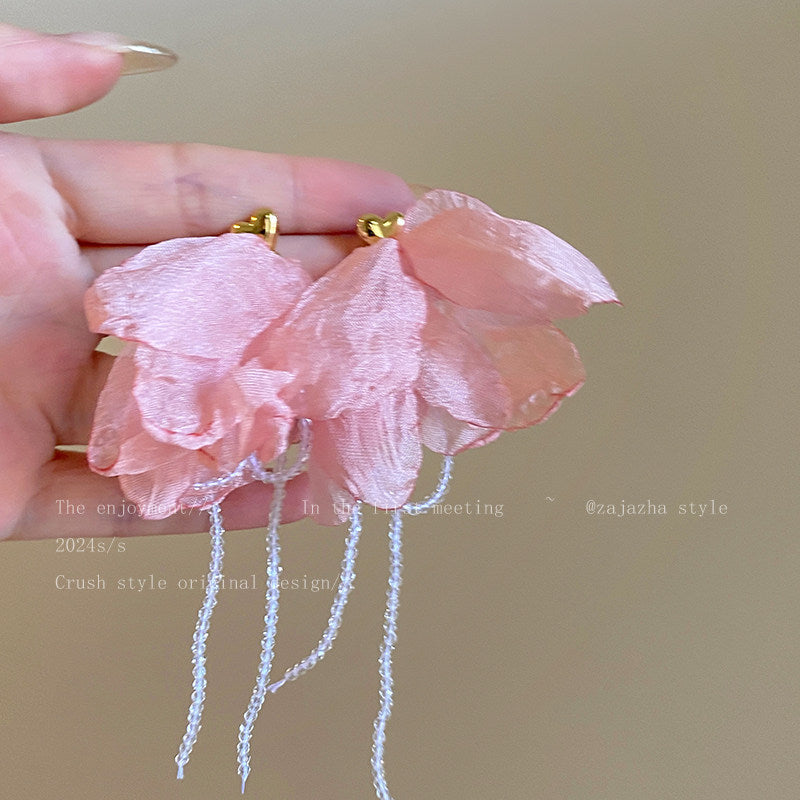 Style Flower Female Design High-grade Ear Giant Rings