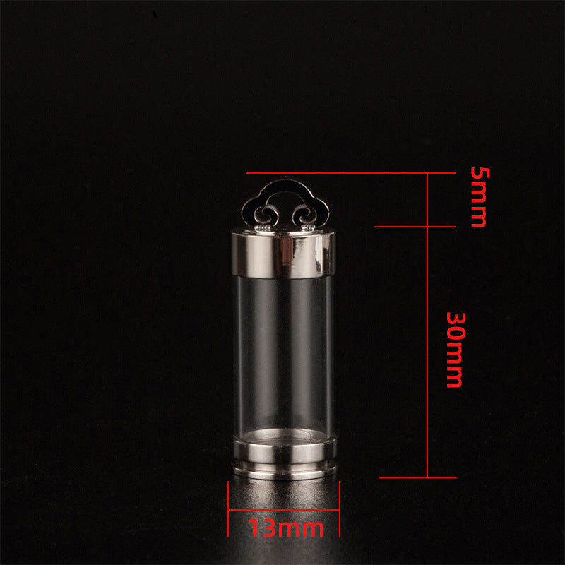 Steel Bottle Charm Tube Shell Can Hold Cinnabar Scriptures Pendant