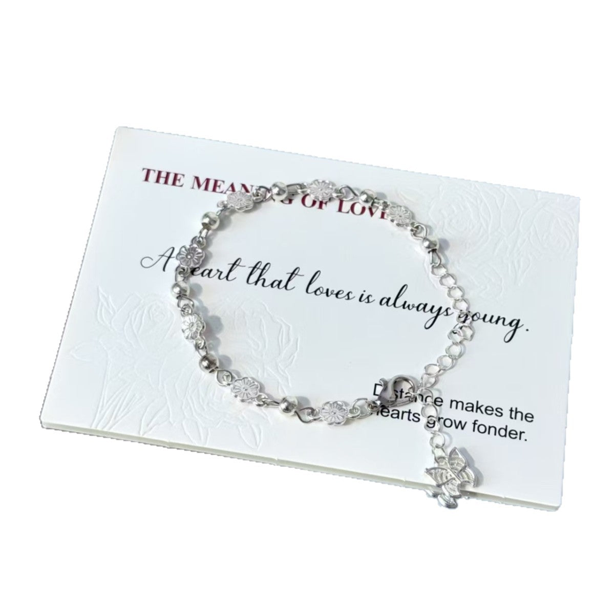 Peach Blossom Butterfly Light Luxury Sense Niche Exquisite Gentle Bracelet