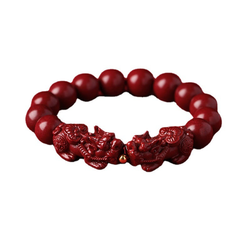 Women's & Men's Cinnabar Purple Gold Sand Double Rough Stone Raw Bracelets