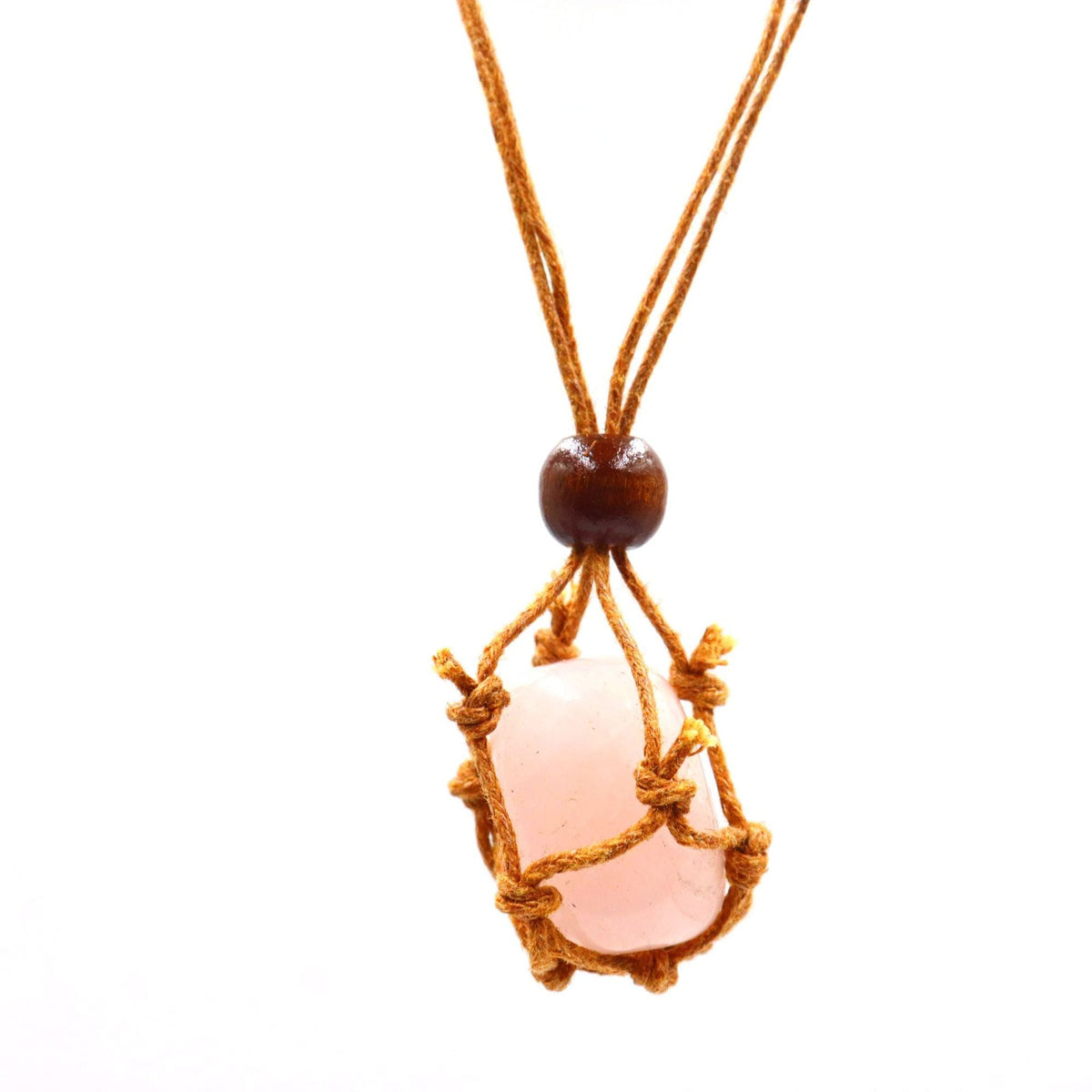 Hand-woven Niche Natural Stone Crystal Mesh Bag Pendants