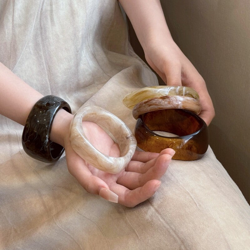 Women's Acetate Niche Irregular Acrylic Wide-brimmed For Design Bracelets