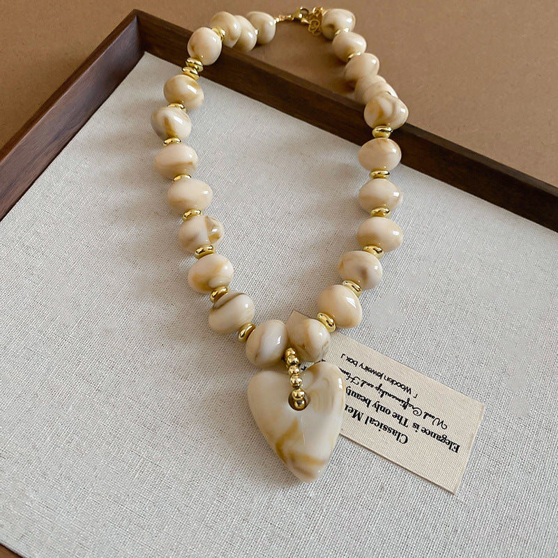 Acrylic Beaded Love Fashion Trend Clavicle Chain Vacation Jewelry Set