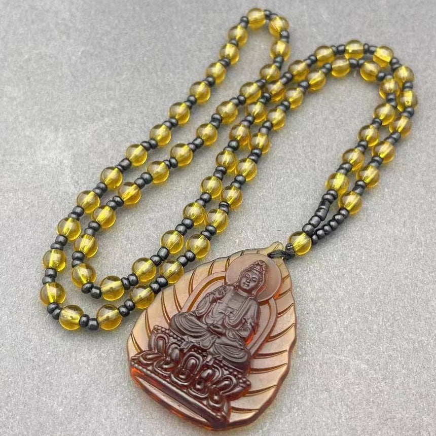 Women's & Men's Knot Ancient French Glaze Buddha Amitabha Pendants