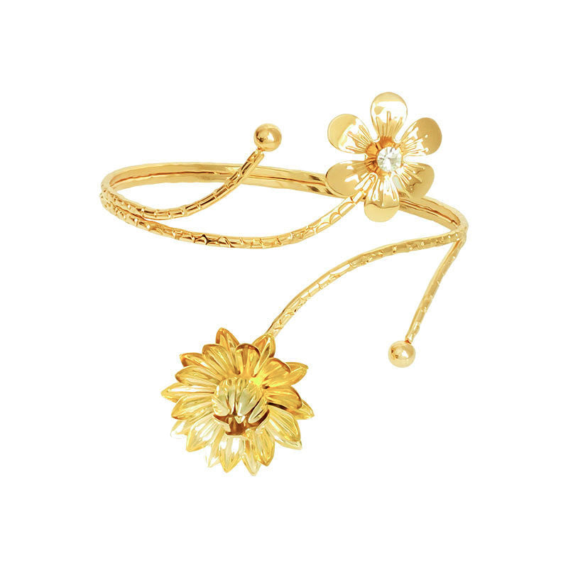 Fashion Butterfly Exaggerated Metal Flower Armband Bracelets