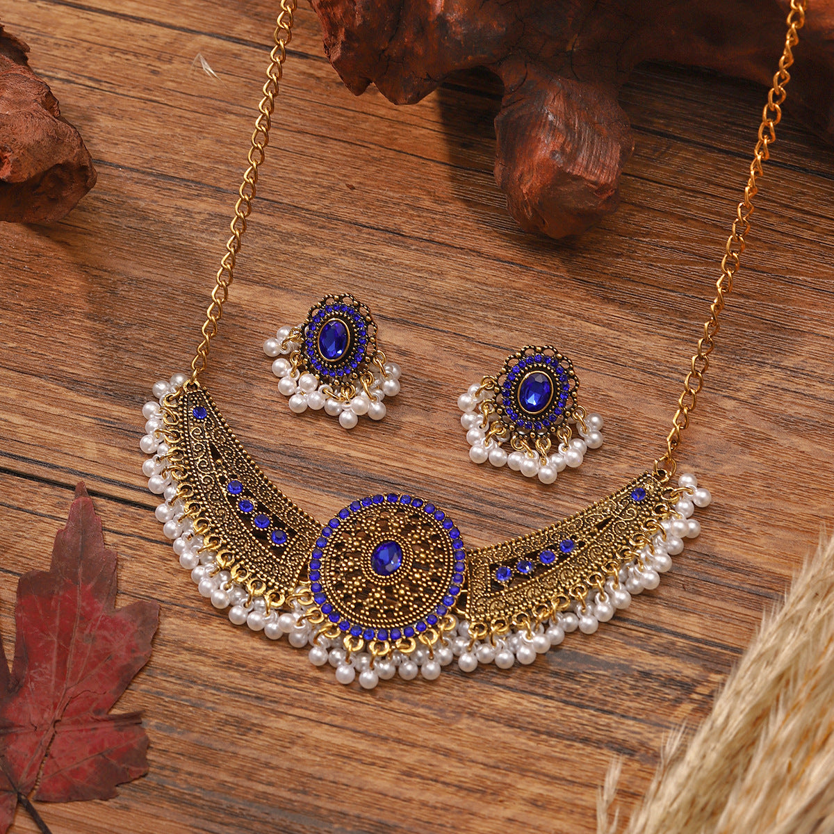 Women's Matching Wings Drop Beads Exaggerated Bohemian Style Jewelry Set
