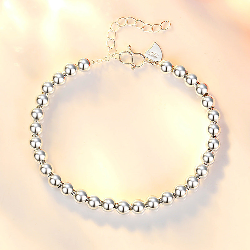Sier Plated Beads Fashion Popular Stall Small Glossy Bracelet