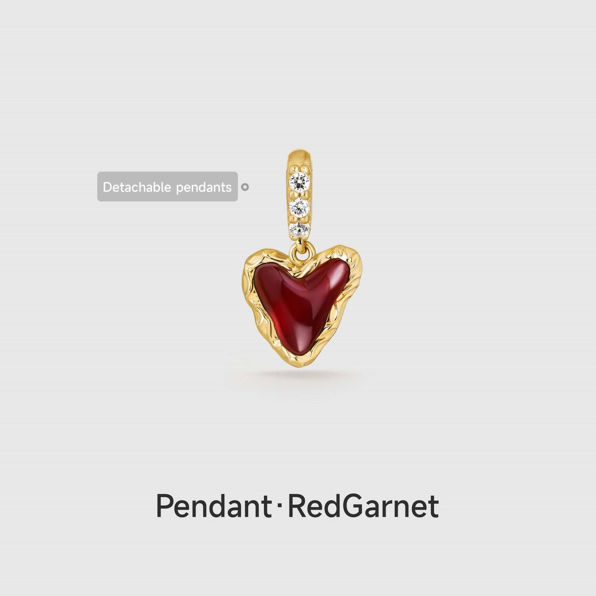 December Style Love Color Series Zircon Gold Pendant