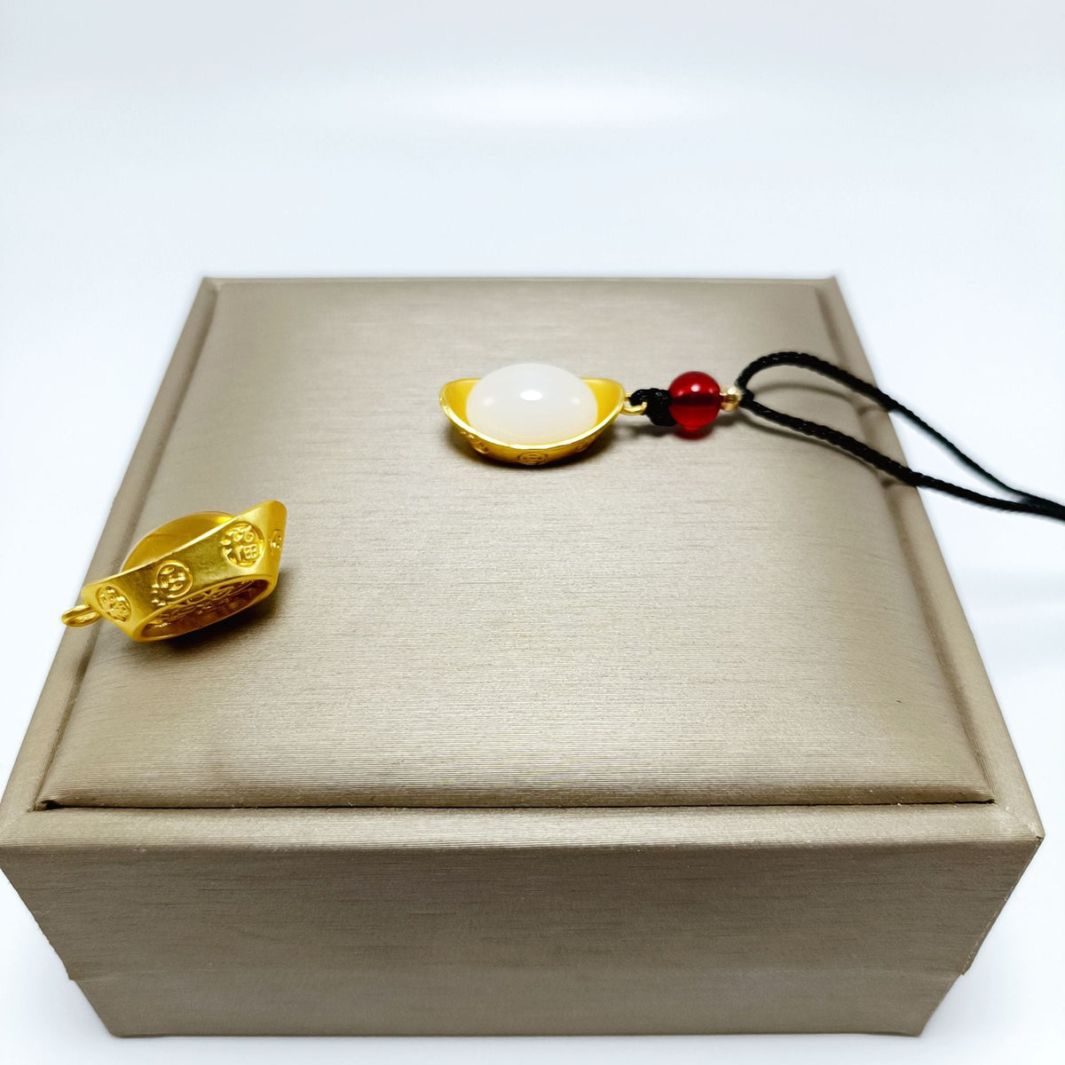Red Bean Imitation Gold Ingot Fu Lu Necklaces