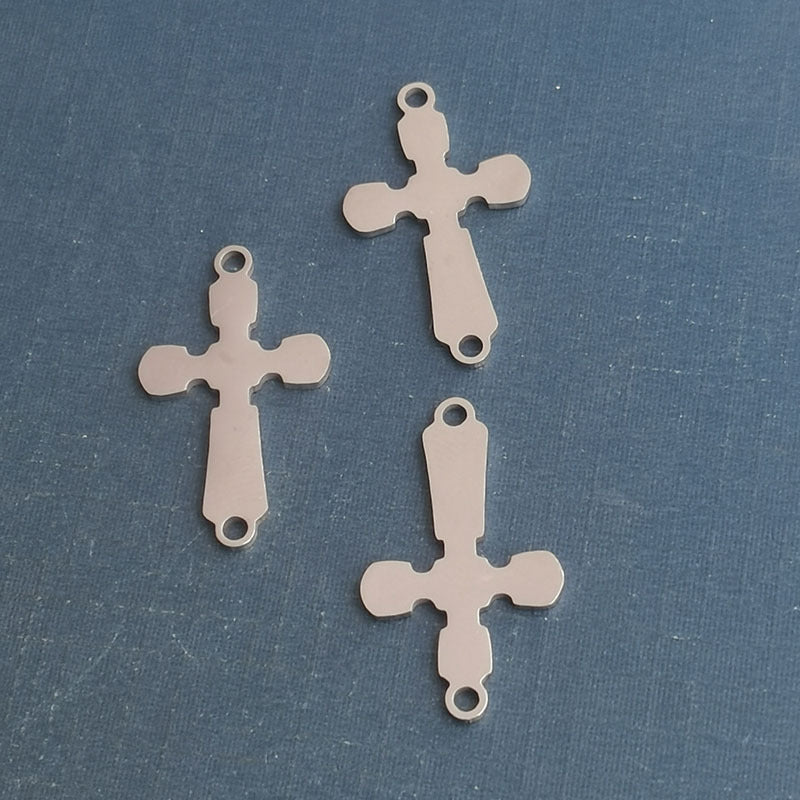 Retro Classic Mirror Stainless Steel Cross Shelf Pendant