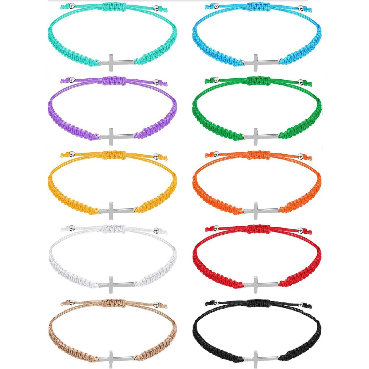 Elegant Hand-woven Cross Adjustable Rope Gift Bracelet