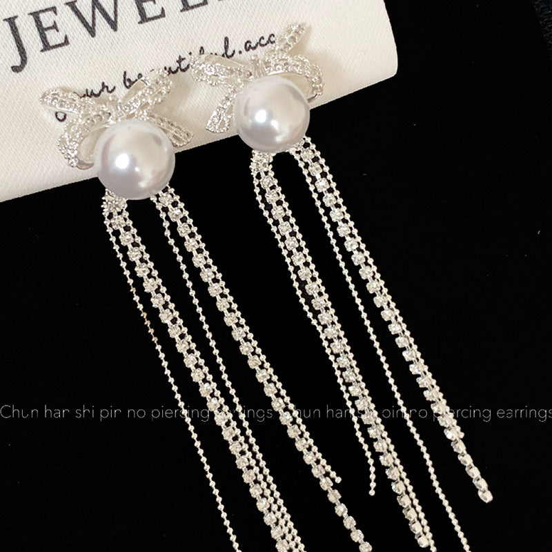 Women's Luxury High-grade Long Tassel Fashionable Exquisite For Without Ear Clip
