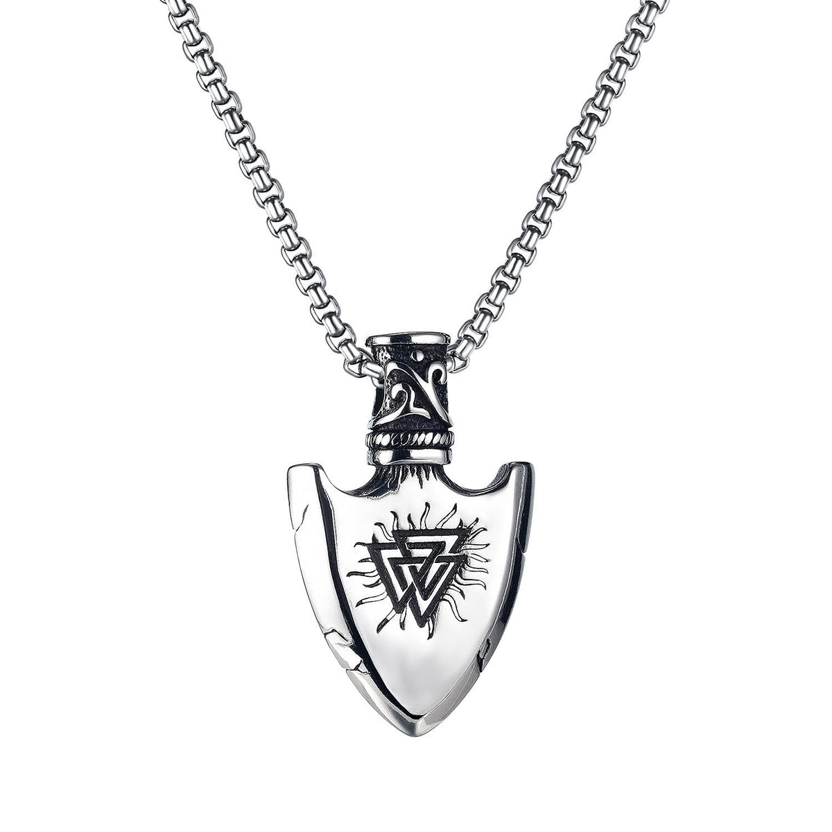 Men's Viking Boat Anchor Titanium Steel Vintage Stainless Necklace