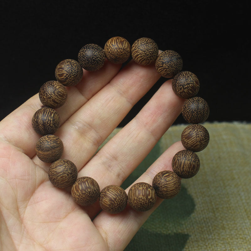 Women's & Men's Natural Nan Agilawood Round Beads Buddha Bracelet