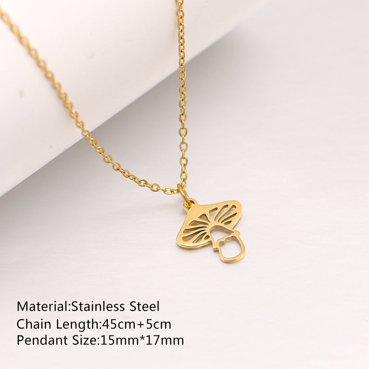 Women's Steel Simple Butterfly Clover Lucky Lotus Mushroom Clavicle Chain Color Necklace
