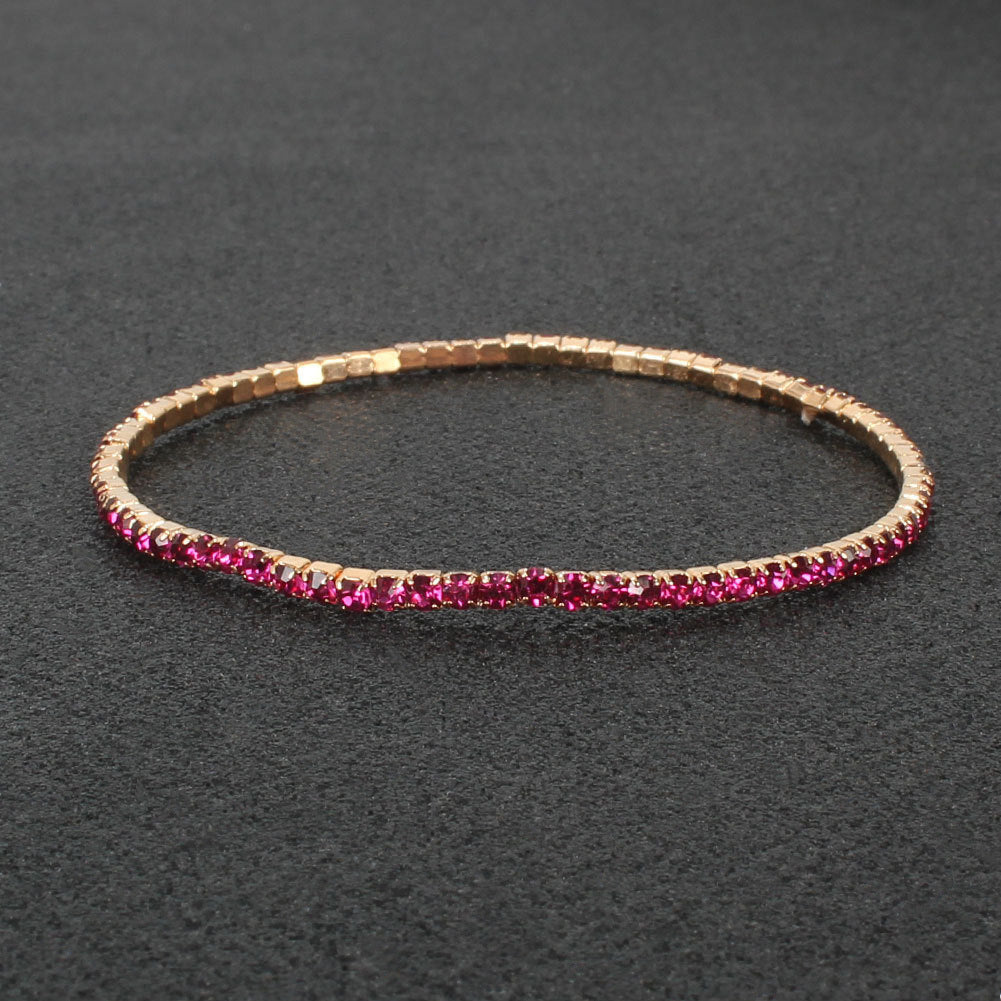 Row Stretch Thin Claw Chain Rhinestone Crystal Bracelets