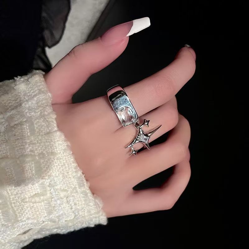 Design High-grade Cold Style Asterism Open Female Rings