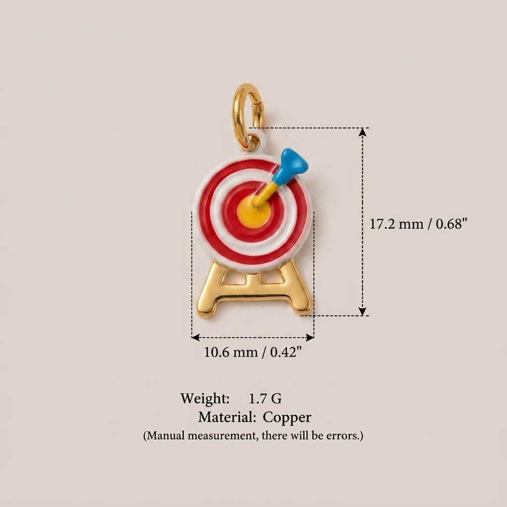 Amusement Park Series Facilities Dripping Oil Painted Gold Pendant